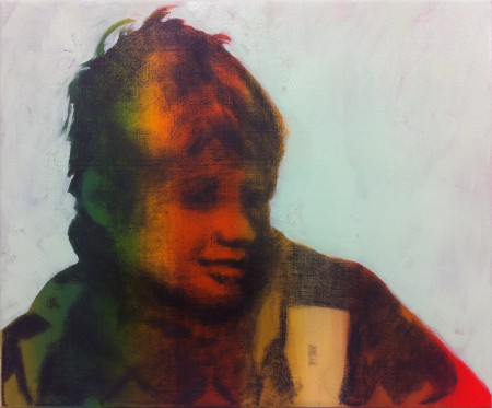 Enfance - Jean - Acrylique et fusain sur toile 54 X 65 cm. 2015.